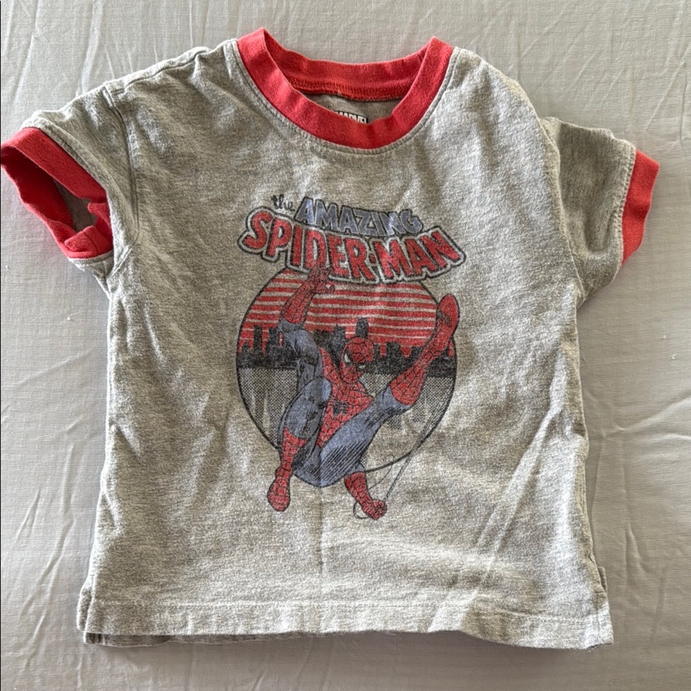 Marvel Spider-Man Kids Gray and Red T-Shirt